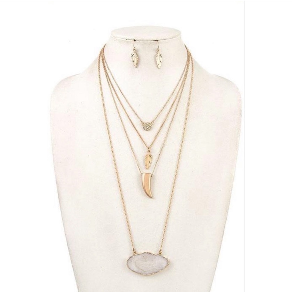 💥LAST ONE💥 Beige Layered Necklace Set